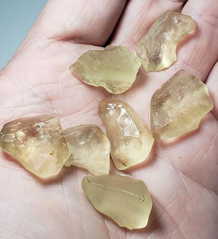 1pc Libyan Desert Glass Gold Tektite 2.75-4.25 Grams Extremely Rare A-Grade Translucent Natural Specimen Found in Only One Location in The World in Saudi Arabia