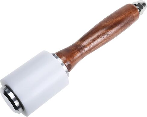 2 مطرقة نايلون بمقبض خشبي، مطارق نحت الجلود مجموعة أدوات خياطة جلد البقر للعمل بالحرف الجلدية (قطعتان) in Kuwait