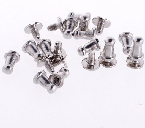 RUBYCA 30 Sets Silver Head Button Studs and Posts, Metal Screwback Studs, Chicago Screws for Leather Crafting 9mm X 6mm in Saudi Arabia