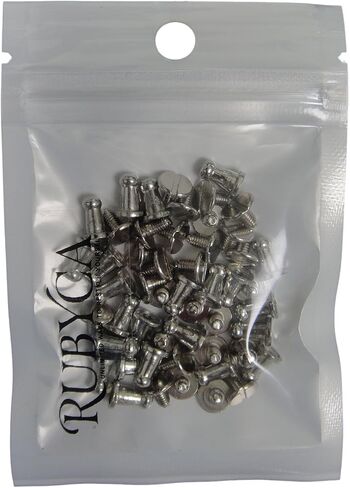 RUBYCA 30 Sets Silver Head Button Studs and Posts, Metal Screwback Studs, Chicago Screws for Leather Crafting 9mm X 6mm in Saudi Arabia