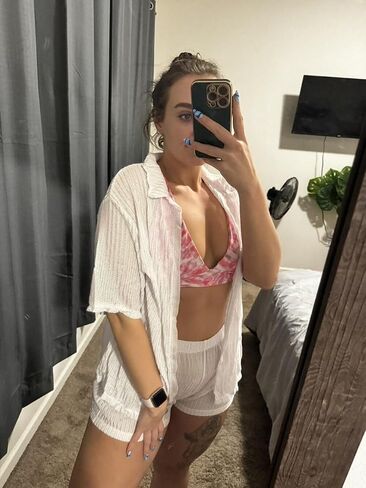 Womens Summer Sexy Crochet 2 Piece Cool and Sunscreen Beach Cover Up Sets Coat and Short Bathing Suit Cover Up Sets in Saudi Arabia