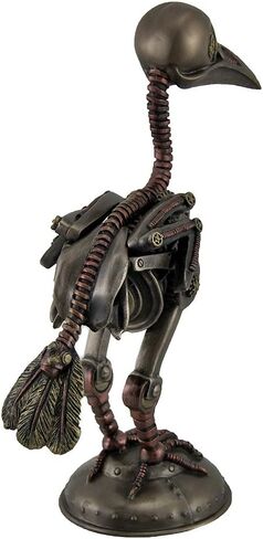 Veronese Design Steampunk Crow Skeleton Antique Bronze Finish Statue in Saudi Arabia