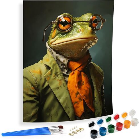 SKRYUIE Paint by Numbers Frogs for Adults, Acrylic Oil Painting by Numbers Kits Suits for Beginner with Paintbrushes Brushes Paintwork Art Crafts Canvas for Home Decor 16x20 inch / 40x50 cm in Saudi Arabia