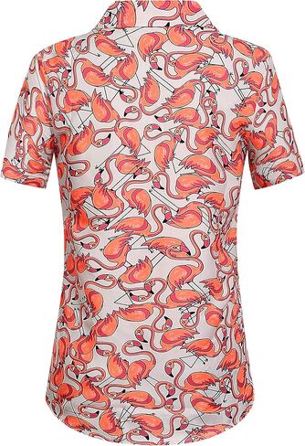 SSLR Women's Printed Short Sleeve Casual Button Down Hawaiian Shirt in Saudi Arabia