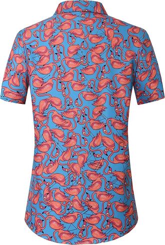 SSLR Women's Printed Short Sleeve Casual Button Down Hawaiian Shirt in Saudi Arabia