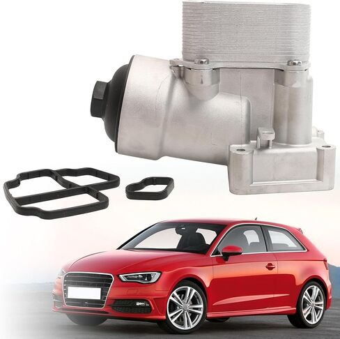 مجموعة مبيت فلتر مبرد زيت الألومنيوم متوافقة مع VW Amarok Passat 2012-2014، متوافقة مع Audi A3 Q3 2012-2014، 2.0 لتر ديزل، مجموعة مبيت فلتر زيت مبرد الزيت # 03L115389H 03L115389B in Kuwait