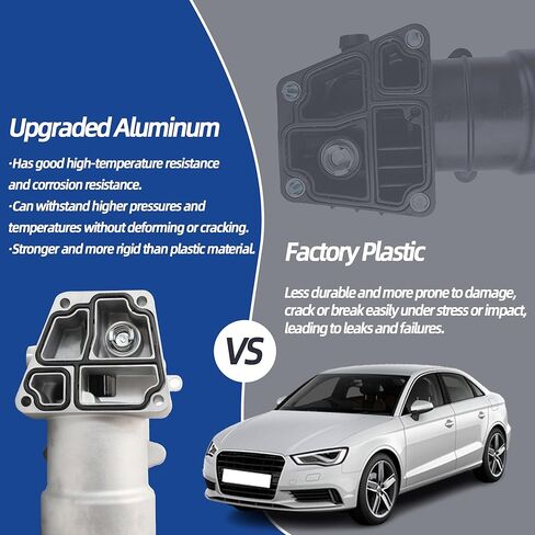 مجموعة مبيت فلتر مبرد زيت الألومنيوم متوافقة مع VW Amarok Passat 2012-2014، متوافقة مع Audi A3 Q3 2012-2014، 2.0 لتر ديزل، مجموعة مبيت فلتر زيت مبرد الزيت # 03L115389H 03L115389B in Kuwait