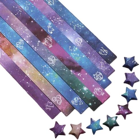 540 Sheets Origami Stars Paper Strips 12 Constellations Printed Folding Origami Star Paper for DIY Arts Crafting,Handicrafts,Easter Basket Stuffers (Twelve constellations) in Saudi Arabia