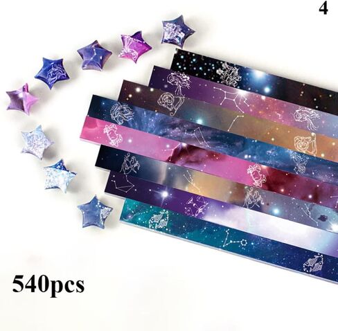 540 Sheets Origami Stars Paper Strips 12 Constellations Printed Folding Origami Star Paper for DIY Arts Crafting,Handicrafts,Easter Basket Stuffers (Twelve constellations) in Saudi Arabia