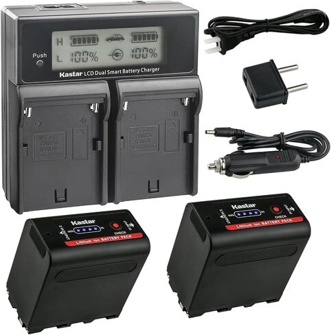 Kastar 1-Pack NP-F980EXP Battery and CH04 Dual Fast Charger Compatible with GyroVu Lightweight Delvcam 7" On-Camera Monitor Avtec 7" On-Camera Monitor TARION Professional On-Camera Monitor X5 in Saudi Arabia