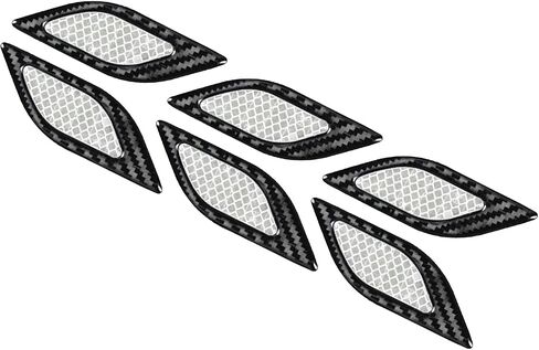 6PCS Car Fender Hood Bumper Reflective Decal Safety Warning Stripe Stickers Car Protection Body Stickers Decoration Universal Black-Blue in Saudi Arabia