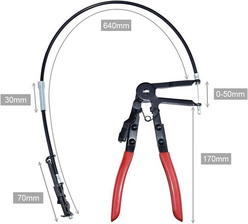 24" Wire Flexible Hose Clamp Pliers, 2FT Long Reach Spring Clamp Pliers Locking Tool For Car Fuel Oil Water Pipe in Saudi Arabia