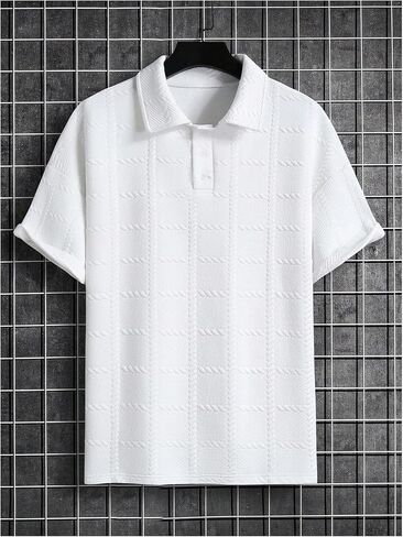 SOLY HUX Short Sleeve Work Shirts for Men Knitted Collared Neck Casual Tennis T-Shirt Tops in Saudi Arabia