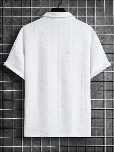 SOLY HUX Short Sleeve Work Shirts for Men Knitted Collared Neck Casual Tennis T-Shirt Tops in Saudi Arabia