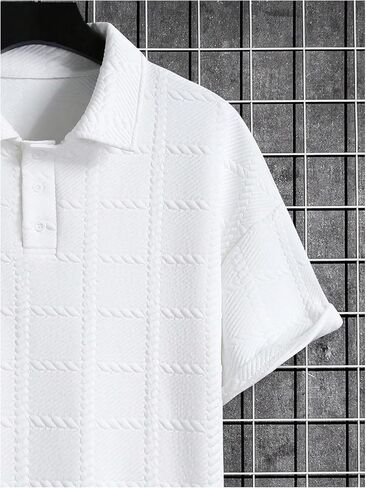 SOLY HUX Short Sleeve Work Shirts for Men Knitted Collared Neck Casual Tennis T-Shirt Tops in Saudi Arabia