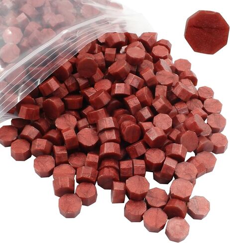 Murtenze 600Pcs Gold Sealing Wax Beads, Octagon Wax Seal Beads for Wax Stamp Sealing, Perfect for Gift Sealing Envelopes Invitations Wine Packages Invitations Cards Sealing Crafts in Saudi Arabia