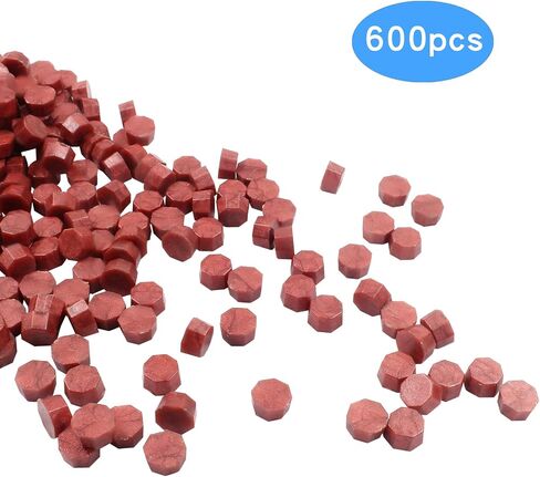 Murtenze 600Pcs Gold Sealing Wax Beads, Octagon Wax Seal Beads for Wax Stamp Sealing, Perfect for Gift Sealing Envelopes Invitations Wine Packages Invitations Cards Sealing Crafts in Saudi Arabia
