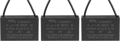 YOKIVE 3Pcs Ceiling Fan Capacitor CBB61, Metallized Polypropylene Film Capacitor Great for Fans Pumps Motors Running (4uF 350V AC 2 Wires 50/60Hz) in Saudi Arabia