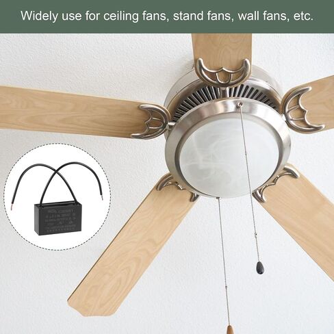 YOKIVE 3Pcs Ceiling Fan Capacitor CBB61, Metallized Polypropylene Film Capacitor Great for Fans Pumps Motors Running (4uF 350V AC 2 Wires 50/60Hz) in Saudi Arabia