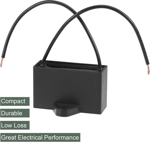 YOKIVE 3Pcs Ceiling Fan Capacitor CBB61, Metallized Polypropylene Film Capacitor Great for Fans Pumps Motors Running (4uF 350V AC 2 Wires 50/60Hz) in Saudi Arabia