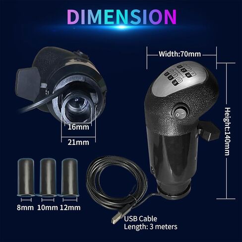 مقبض ناقل الحركة USB لمحاكاة الشاحنة باليد اليسرى من HCXLELD لـ ATS وETS2 متوافق مع Logitech G25 G27 G29 G920 G923 Thrustmaster TH8A Fanatec SQ Moza PXN أو محول DIY آخر in Kuwait