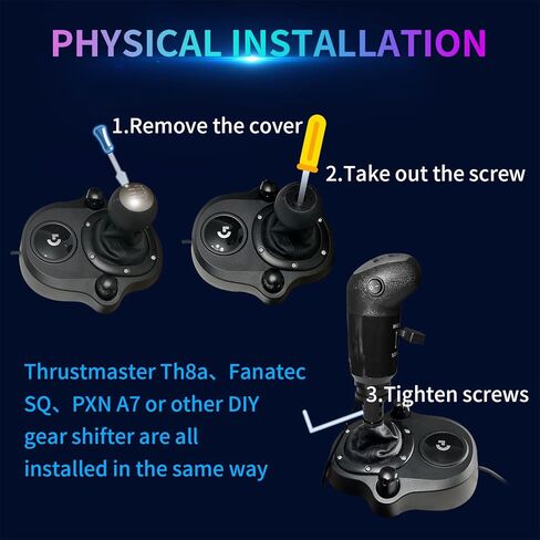 مقبض ناقل الحركة USB لمحاكاة الشاحنة باليد اليسرى من HCXLELD لـ ATS وETS2 متوافق مع Logitech G25 G27 G29 G920 G923 Thrustmaster TH8A Fanatec SQ Moza PXN أو محول DIY آخر in Kuwait