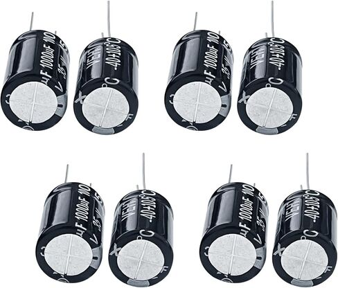 10 قطع 1000 فائق التوهج 35 فولت، مكثفات كهربائية من الألومنيوم، 13 × 21 ملم in Kuwait