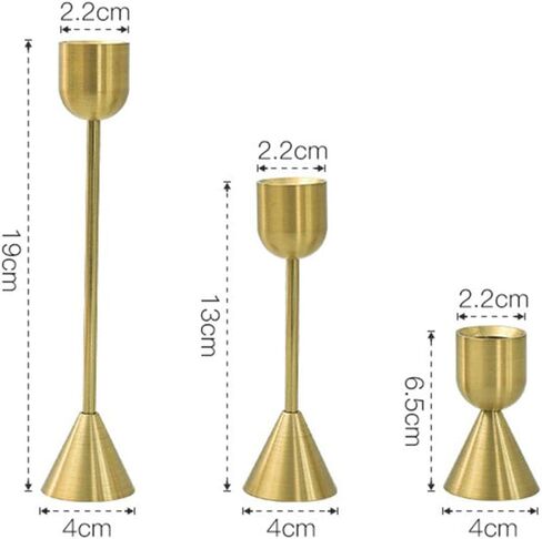 3Pcs/Set Metal Candle Holders Long Pillar Simple Golden Wedding Decoration Bar Party Living Room Decor Home Decor Candlestick(Gold) in Saudi Arabia