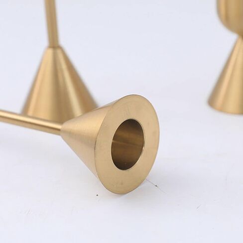 3Pcs/Set Metal Candle Holders Long Pillar Simple Golden Wedding Decoration Bar Party Living Room Decor Home Decor Candlestick(Gold) in Saudi Arabia