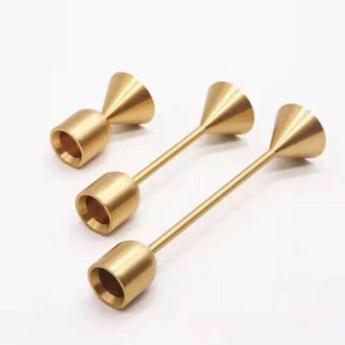 3Pcs/Set Metal Candle Holders Long Pillar Simple Golden Wedding Decoration Bar Party Living Room Decor Home Decor Candlestick(Gold) in Saudi Arabia