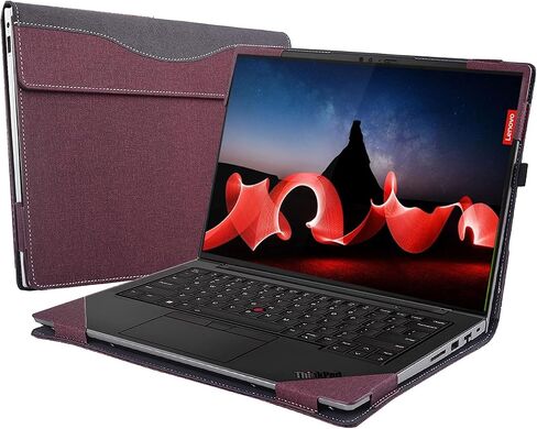 Laptop Protection case for Lenovo ThinkPad X1 Carbon Generation 11/10/9 2023-2021 and ThinkPad X1 Yoga Gen 8/7/6 2023-2021 Laptop Drop Protection PU Leather case (Win e red) in Saudi Arabia