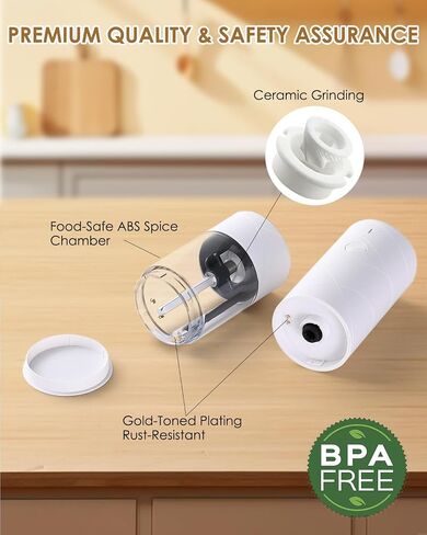 Electric Salt And Pepper Grinder, Automatic Salt And Pepper Shaker, USB Rechargeable, Pepper Mill Grinder with Adjustable Coarseness, LED Light, Refillable, Large Capacity, Kitchen Gadget (Black) in Saudi Arabia