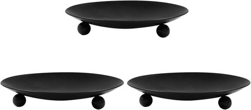 3Pcs Iron Plate Candle Holder Set,4.33 Inch Decorative Pedestal Candle Stands for Home & Wedding & Birthdays Parties (Gold) in Saudi Arabia
