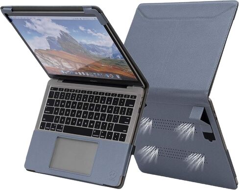 حافظة جلدية TYTX MacBook Air مقاس 13.6 بوصة 2022 2023 2024 إصدار M3 A3113 M2 A2681 حافظة حماية لجهاز الكمبيوتر المحمول مع فتحات تهوية وحامل، بني in Kuwait