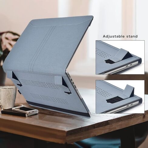 حافظة جلدية TYTX MacBook Air مقاس 13.6 بوصة 2022 2023 2024 إصدار M3 A3113 M2 A2681 حافظة حماية لجهاز الكمبيوتر المحمول مع فتحات تهوية وحامل، بني in Kuwait