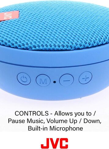 JVC Portable Wireless Speaker with Surround Sound, Bluetooth 5.0, Waterproof IPX4, 7-Hour Battery Life - SPSA2BTB (Black) in Saudi Arabia