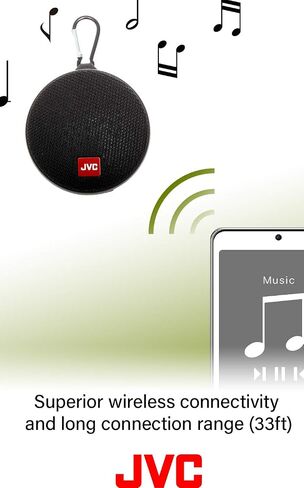 JVC Portable Wireless Speaker with Surround Sound, Bluetooth 5.0, Waterproof IPX4, 7-Hour Battery Life - SPSA2BTB (Black) in Saudi Arabia