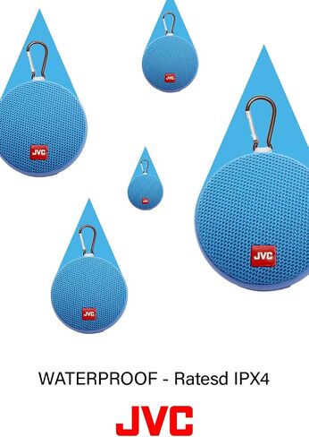 JVC Portable Wireless Speaker with Surround Sound, Bluetooth 5.0, Waterproof IPX4, 7-Hour Battery Life - SPSA2BTB (Black) in Saudi Arabia