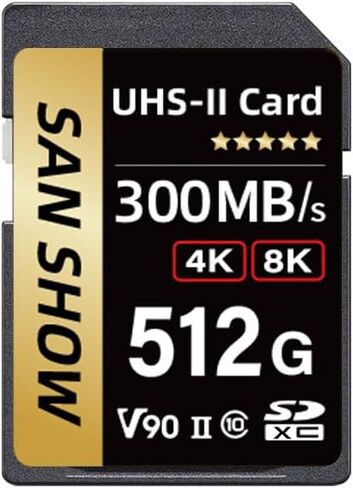 Professional V90 SD Card, SDXC UHS-II V90 Memory Card, Full-HD & 8K Video, Up to 300MB/s Read, for DSLR, Cinema-Quality Video Cameras (128GB) in Saudi Arabia