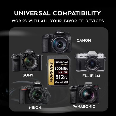 Professional V90 SD Card, SDXC UHS-II V90 Memory Card, Full-HD & 8K Video, Up to 300MB/s Read, for DSLR, Cinema-Quality Video Cameras (128GB) in Saudi Arabia