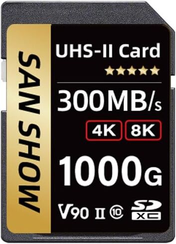Professional V90 SD Card, SDXC UHS-II V90 Memory Card, Full-HD & 8K Video, Up to 300MB/s Read, for DSLR, Cinema-Quality Video Cameras (128GB) in Saudi Arabia