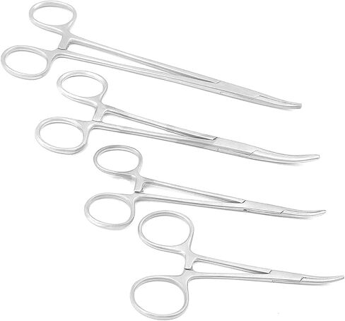 4-Piece Curved Hemostat Set Ideal for EMT, Dental, Hobby, Fishing Forceps, Electronics, Pruning, Taxidermy and More (3.5", 5", 6", 8") in Saudi Arabia