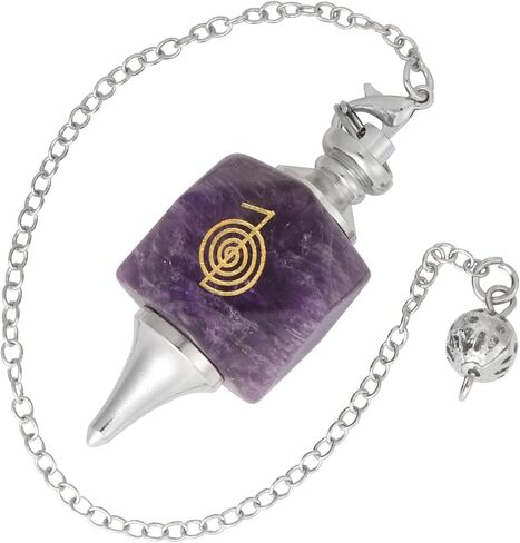 TUMBEELLUWA Spiral Pattern Crystal Point Pendulum for Dowsing Divination, Faceted Quartz Stone Pendant Pendulum with Silvery Chain, Rose Quartz in Saudi Arabia
