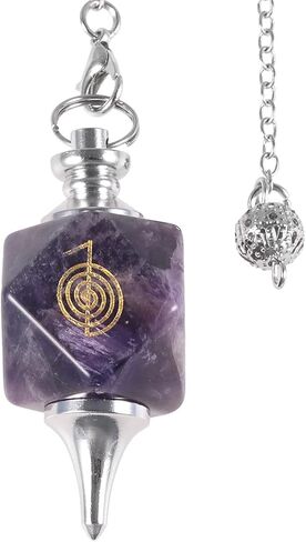 TUMBEELLUWA Spiral Pattern Crystal Point Pendulum for Dowsing Divination, Faceted Quartz Stone Pendant Pendulum with Silvery Chain, Rose Quartz in Saudi Arabia