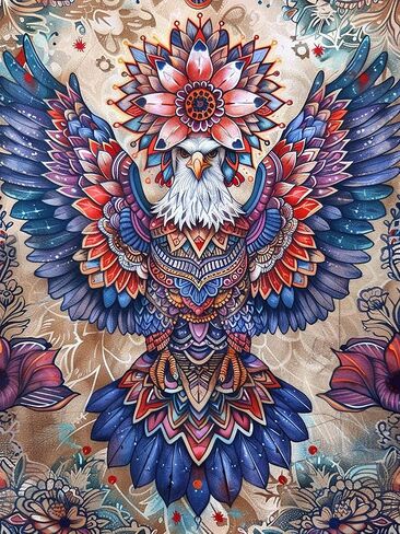 Biishow Diamond Art Kits for Adults Eagle - 30x40cm Diamond Art Painting Accessories Animal Full Drill Round Rhinestone Cross Stitch Embroidery Canvas, Ideal for DIY Craft & Home Wall Decor in Saudi Arabia