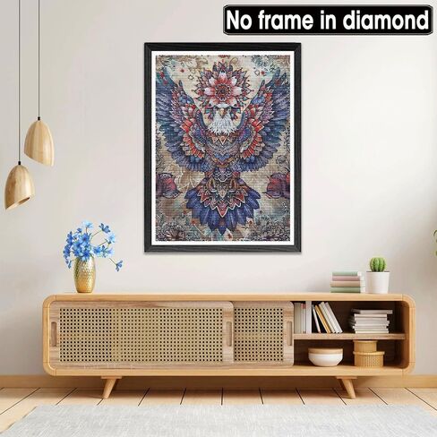 Biishow Diamond Art Kits for Adults Eagle - 30x40cm Diamond Art Painting Accessories Animal Full Drill Round Rhinestone Cross Stitch Embroidery Canvas, Ideal for DIY Craft & Home Wall Decor in Saudi Arabia