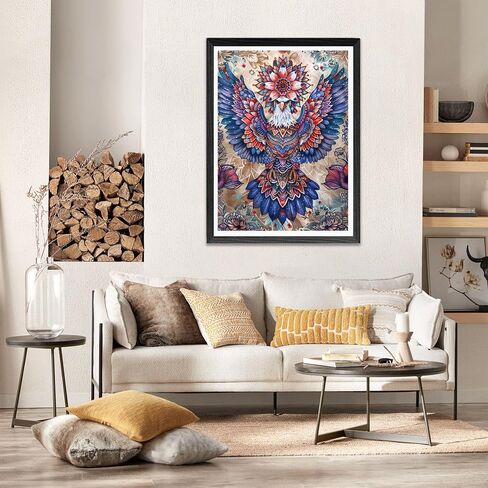 Biishow Diamond Art Kits for Adults Eagle - 30x40cm Diamond Art Painting Accessories Animal Full Drill Round Rhinestone Cross Stitch Embroidery Canvas, Ideal for DIY Craft & Home Wall Decor in Saudi Arabia