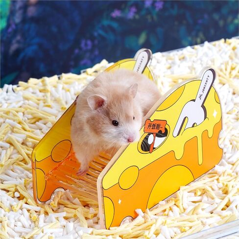 JONSΛNTY 6.3"×3.1"×3.9" Hamster Climbing Ladder, Hamster Bridge, Hamster Stairs, Acrylic Hamster Climbing Toys, for Hamsters, Rats, Mice, Gerbils, Sugar Gliders, Other Small Animals, (Cheese Theme) in Saudi Arabia