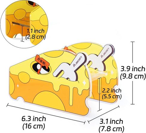 JONSΛNTY 6.3"×3.1"×3.9" Hamster Climbing Ladder, Hamster Bridge, Hamster Stairs, Acrylic Hamster Climbing Toys, for Hamsters, Rats, Mice, Gerbils, Sugar Gliders, Other Small Animals, (Cheese Theme) in Saudi Arabia