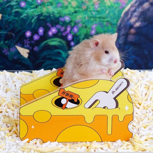 JONSΛNTY 6.3"×3.1"×3.9" Hamster Climbing Ladder, Hamster Bridge, Hamster Stairs, Acrylic Hamster Climbing Toys, for Hamsters, Rats, Mice, Gerbils, Sugar Gliders, Other Small Animals, (Cheese Theme) in Saudi Arabia